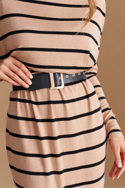 Платье ELLETTO 1044 бежево-чёрный - фото 5