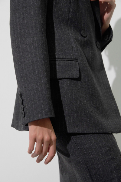 Жакет классический приталенный из костюмной ткани с подкладкой HELEN BIRCH J042 темно-серый - фото 9
