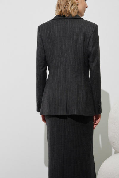 Жакет классический приталенный из костюмной ткани с подкладкой HELEN BIRCH J042 темно-серый - фото 8
