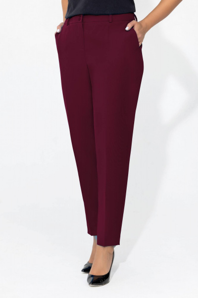 Брючный костюм с анималистичным принтом и классическим пиджаком Gold Style 2675 бордо - фото 10