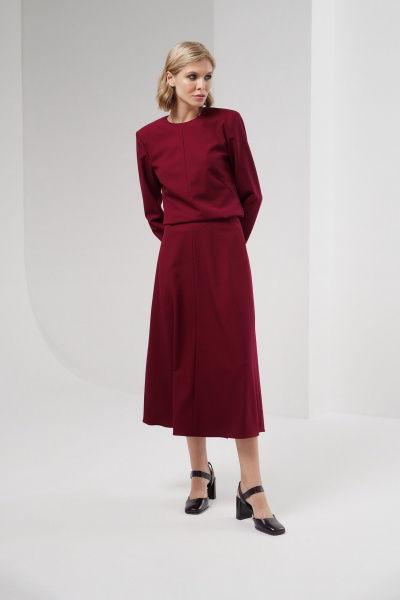 Блуза полуприлегающего силуэта с круглой горловиной из струящейся ткани HELEN BIRCH Bl034d - фото 2