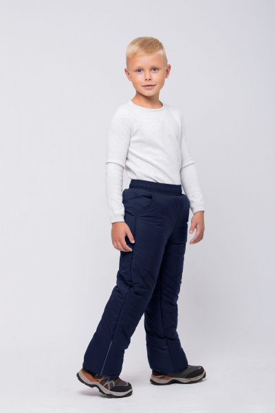 Утепленные брюки с фигурными строчками и эластичным поясом Франтишка З-3133 д синий - фото 3