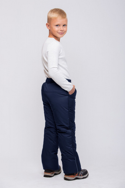 Утепленные брюки с фигурными строчками и эластичным поясом Франтишка З-3133 д синий - фото 2