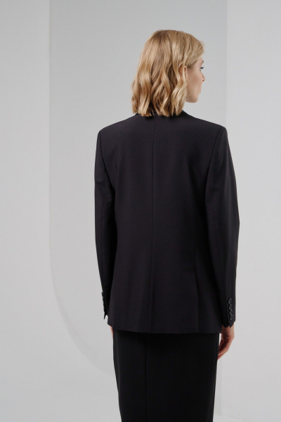 Демисезонный черный жакет с рельефными швами и застежкой HELEN BIRCH J023b - фото 8