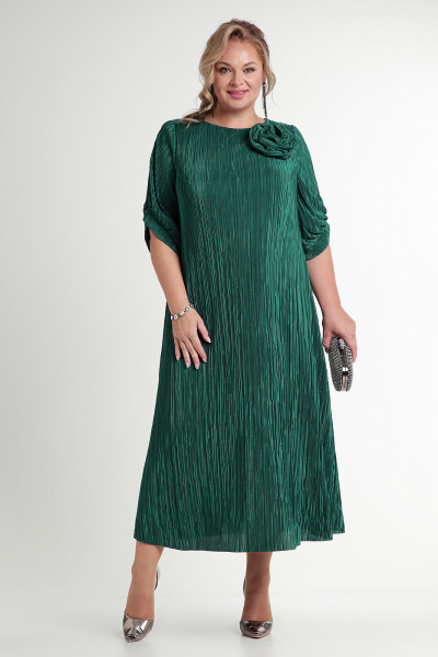 Длинное вечернее платье из плиссированной ткани с цветком Algranda А4017-6 - фото 6