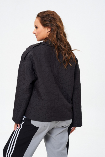 Стеганый жакет и брюки с отделочной тесьмой, на каждый день Liona Style 914 черный - фото 3