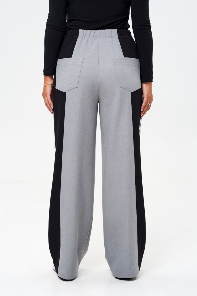 Широкие брюки и стеганый жакет на резинке, демисезон Liona Style 915 серый - фото 3