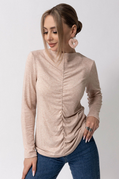 Брюки и жакет из текстиля с зауженными штанинами Golden Valley 2341 бежевый - фото 1