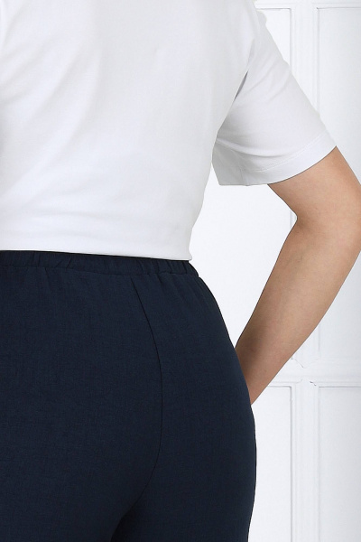 Деловой костюм блуза, брюки и жакет из текстиля-синий Ninele 7463 синий - фото 4