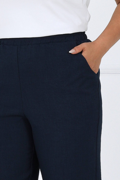 Деловой костюм блуза, брюки и жакет из текстиля-синий Ninele 7463 синий - фото 3