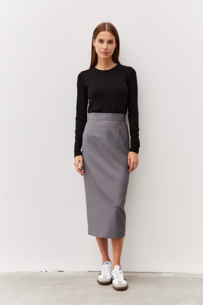 Демисезонный джемпер из трикотажа в классическом стиле Luitui R5066 черный - фото 3