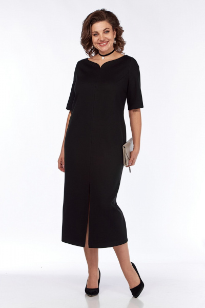 Демисезонное платье из текстиля с фигурной горловиной Jurimex 3209 - фото 1