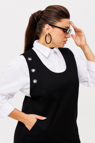 Сарафан прямого кроя из трикотажа и вискозы Anelli 1489 мэри_поппинс - фото 3