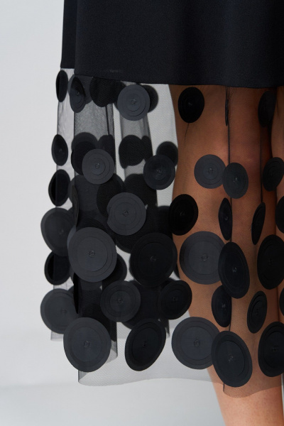 Платье нарядное из крепа с отделкой из флока EVA GRANT 7225 черный - фото 8