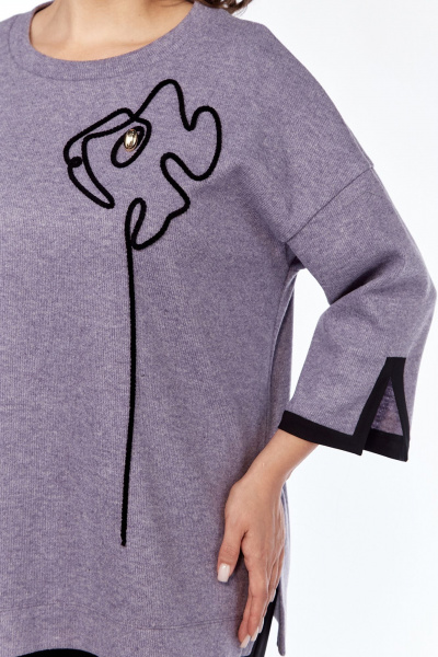 Джемпер свободного силуэта с вышивкой из трикотажа Jurimex 3195-2 - фото 5