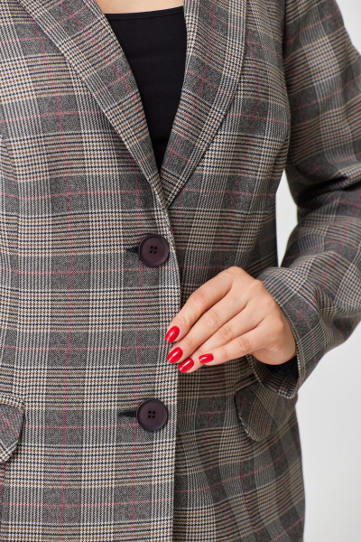 Брючный костюм с мультиколоровым жакетом и брюками DaLi 3351К клетка_с_чёрным - фото 3