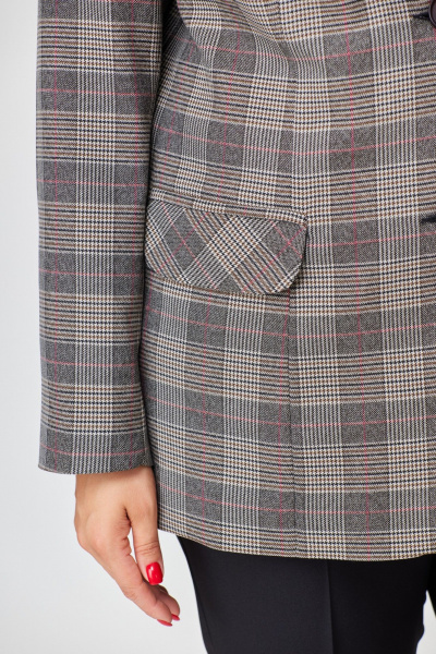 Брючный костюм с мультиколоровым жакетом и брюками DaLi 3351К клетка_с_чёрным - фото 4