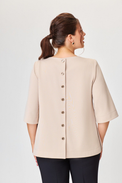 Блуза из текстиля длиной 64 см для повседневных образов DaLi 3152 светлый_беж - фото 2