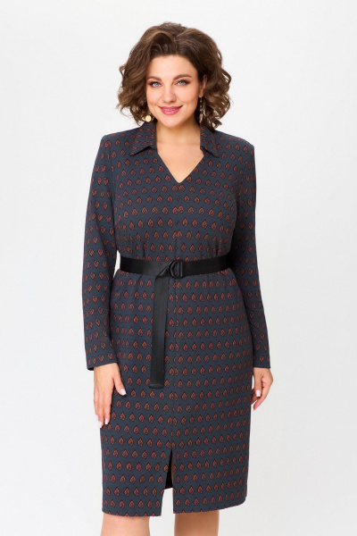 Длинное деловое платье из текстиля с рукавом 3/4 DaLi 5718 серое - фото 2