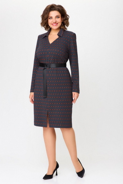 Длинное деловое платье из текстиля с рукавом 3/4 DaLi 5718 серое - фото 1