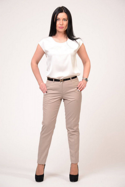 Классическая белая блуза из текстиля для офиса Domna 00511 белый - фото 4