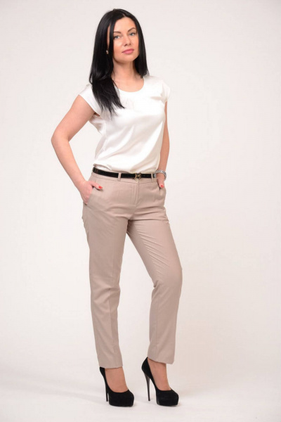 Классическая белая блуза из текстиля для офиса Domna 00511 белый - фото 1