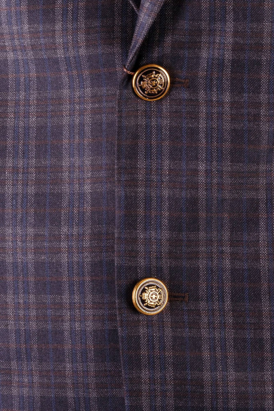 Пиджак коричневый классический незауженный из текстиля Pan-Mod 3114.170 коричневый - фото 3