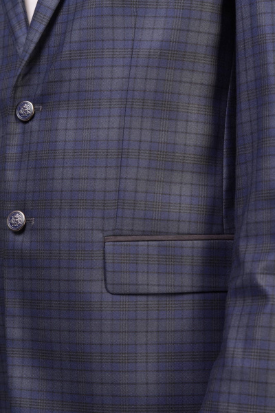 Пиджак синего классического незауженного из текстиля Pan-Mod 3115.170 темно-синий - фото 4