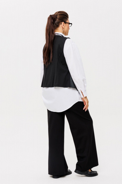 Черные брюки из вискозы и трикотажа для комфортного образа Anelli 1425 черный - фото 4