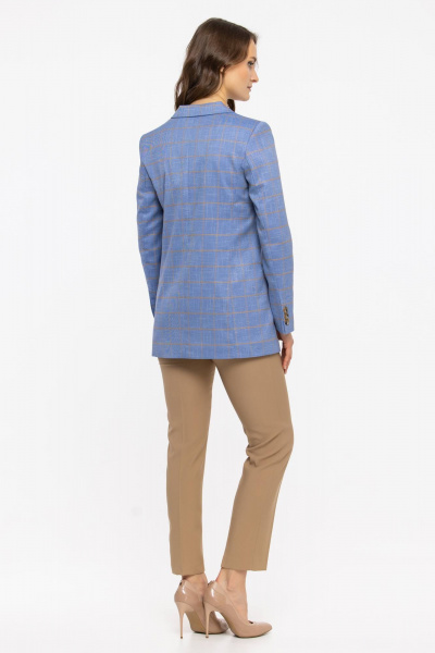 Классический костюм жакет и зауженные брюки из текстиля Domna 16076 песочный - фото 5