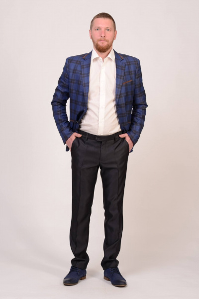 Классические зауженные брюки с стрелками из плотной поливискозы LAGENTE 6005.170 серый - фото 1