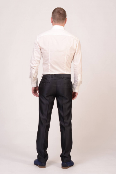 Деловые классические зауженные брюки со стрелками из текстиля LAGENTE 6005.176 серый - фото 3