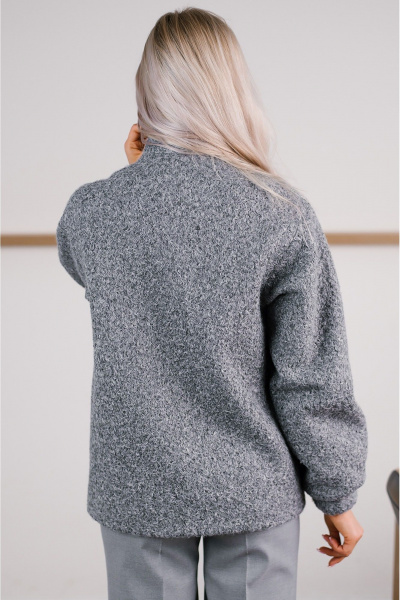 Пальтовая куртка из пальтовой ткани с высокой стойкой воротником MONA STYLE 18108/1 серый - фото 6