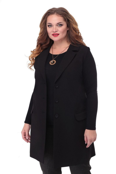 Жилет прямого силуэта для делового образа БелЭльСтиль 759-1 28 22 черный - фото 2