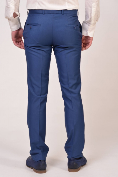 Классические синие брюки со стрелками и средней посадкой LAGENTE 6017.170 светло-синий - фото 4