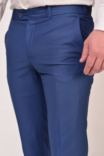 Деловые синие брюки со стрелками и классической посадкой LAGENTE 6017.176 светло-синий - фото 5