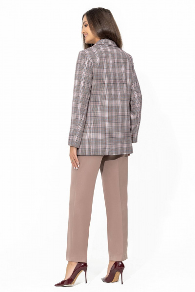 Костюм 2-ка из клетчатого текстиля с зауженными брюками Gold Style 2666 - фото 4