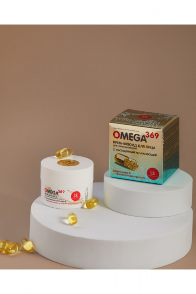Крем для лица с маслами Omega 3 6 9 и гиалуроновой кислотой Belkosmex OMEGA 369 Крем-флюид для лица для нормальной кожи - фото 3