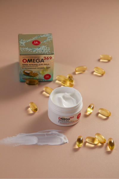 Крем для лица с маслами Omega 3 6 9 и гиалуроновой кислотой Belkosmex OMEGA 369 Крем-флюид для лица для нормальной кожи - фото 2