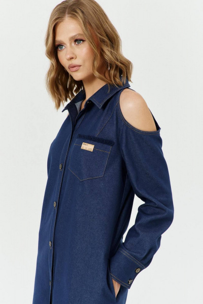 Платье А-силуэта с открытыми плечами и поясом COCKTAIL 1031 - фото 7