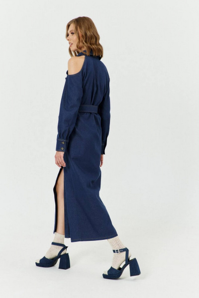 Платье А-силуэта с открытыми плечами и поясом COCKTAIL 1031 - фото 6