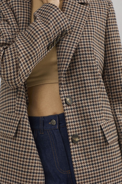 Полуприлегающий жакет из костюмной ткани с карманами и воротником DAVA 3133 шоколадный - фото 6