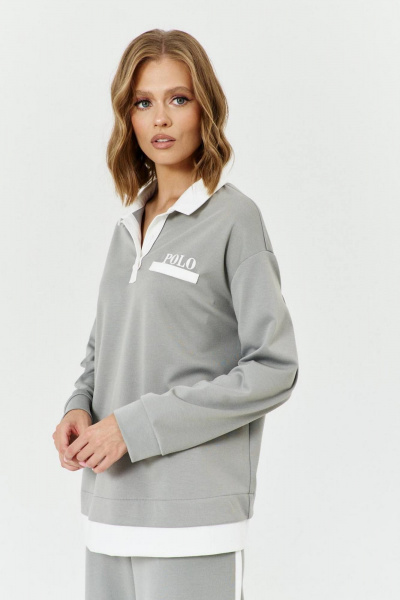 Костюм из трикотажа: джемпер с застежкой поло и брюки COCKTAIL 1033 - фото 4