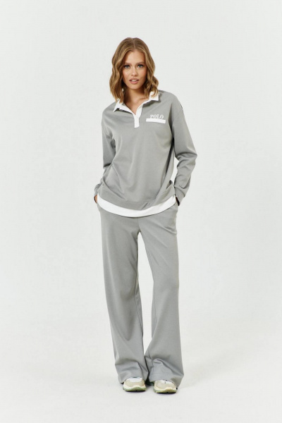 Костюм из трикотажа: джемпер с застежкой поло и брюки COCKTAIL 1033 - фото 1