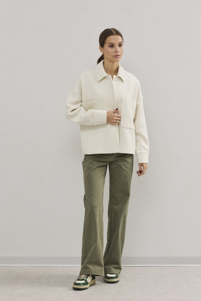 Хлопковые свободные брюки из текстиля с функциональными карманами DAVA 5187 хаки - фото 6