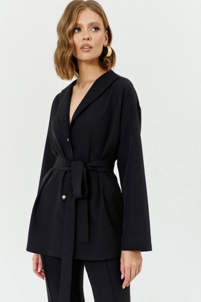 Костюм из блузы и клеш-брюк с воротником В-образным COCKTAIL 1037 - фото 7