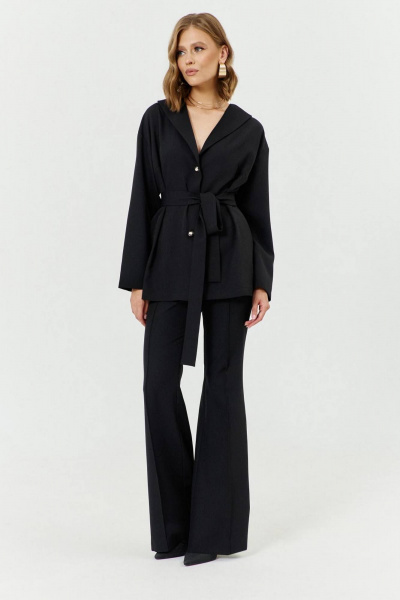 Костюм из блузы и клеш-брюк с воротником В-образным COCKTAIL 1037 - фото 6