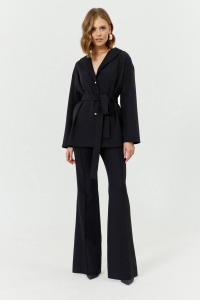 Костюм из блузы и клеш-брюк с воротником В-образным COCKTAIL 1037 - фото 4