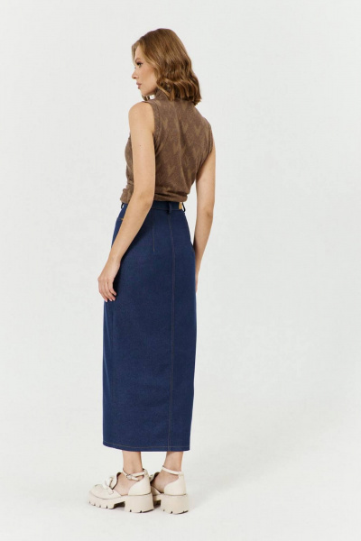 Длинная юбка с разрезом, притачным поясом и карманами COCKTAIL 1038 - фото 2