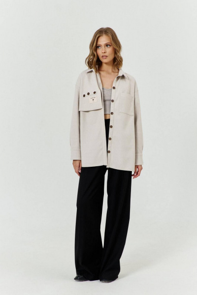 Рубашка из текстиля с отложным воротником и карманами COCKTAIL 1039 - фото 6